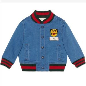 Gucci Kids Denim Bomber Jacket